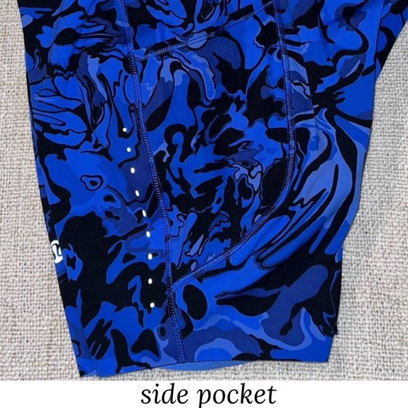 New LULULEMON Fast and Free 6" Short Flower Meld Galactic Cobalt Pockets Women 4 - Picture 6 of 16